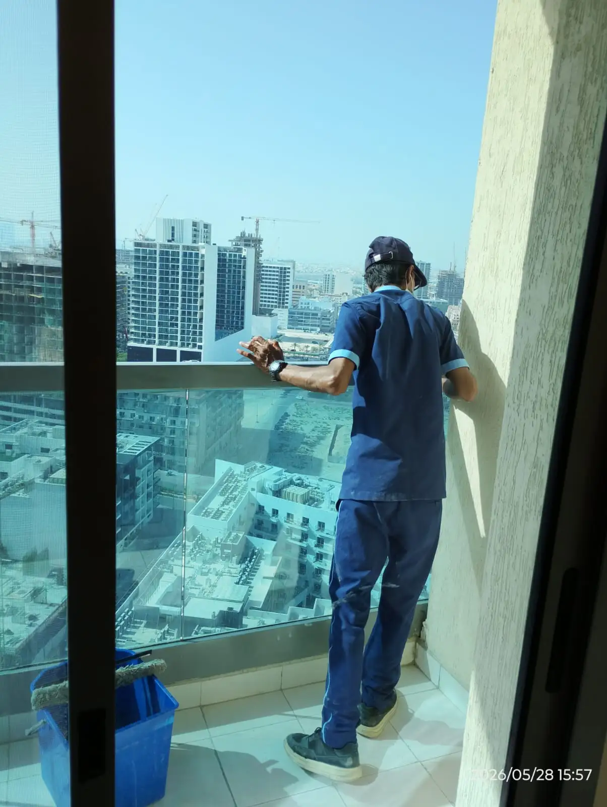 Cleaning team working inside a Dubai property — supporting project view 1
