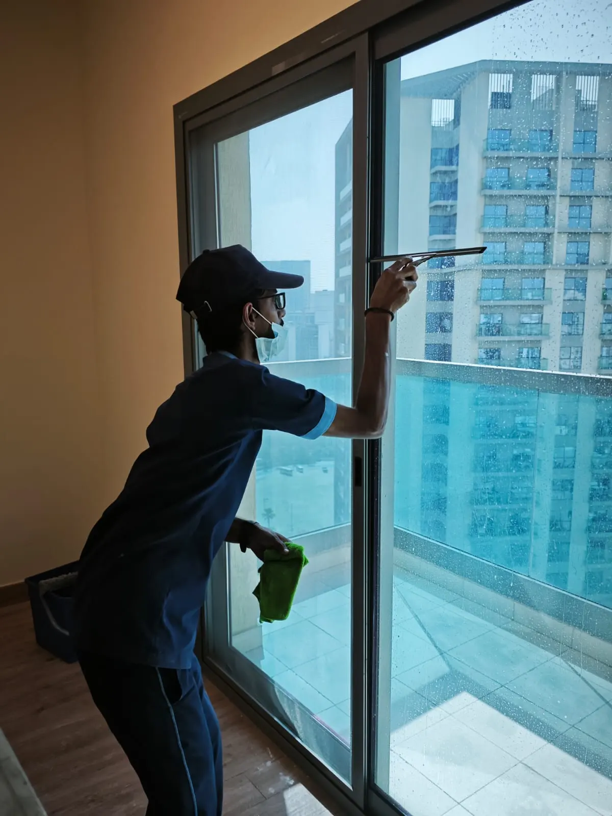 Cleaning team working inside a Dubai property — supporting project view 2