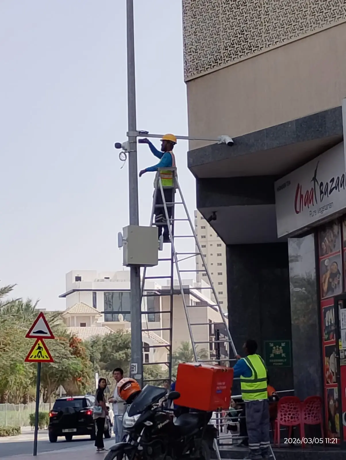 Technician working on an electrical panel in Dubai — supporting project view 2