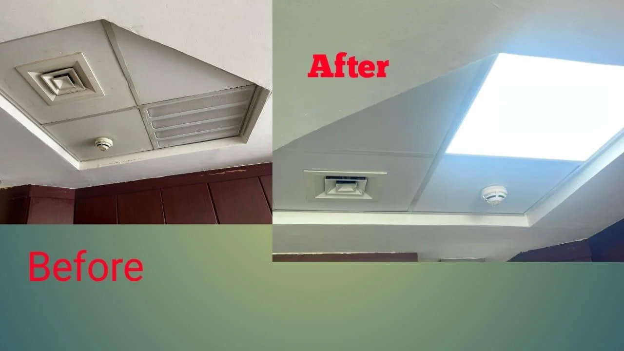 Before-and-after apartment renovation showing wall and interior changes in Dubai — supporting project view 1
