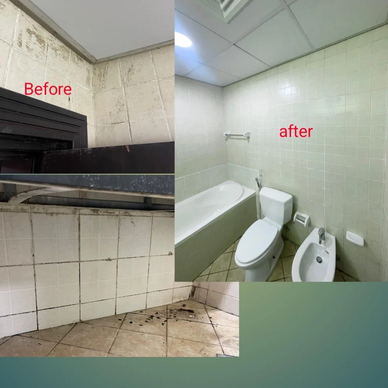 Before-and-after bathroom renovation in a Dubai apartment — supporting project view 1