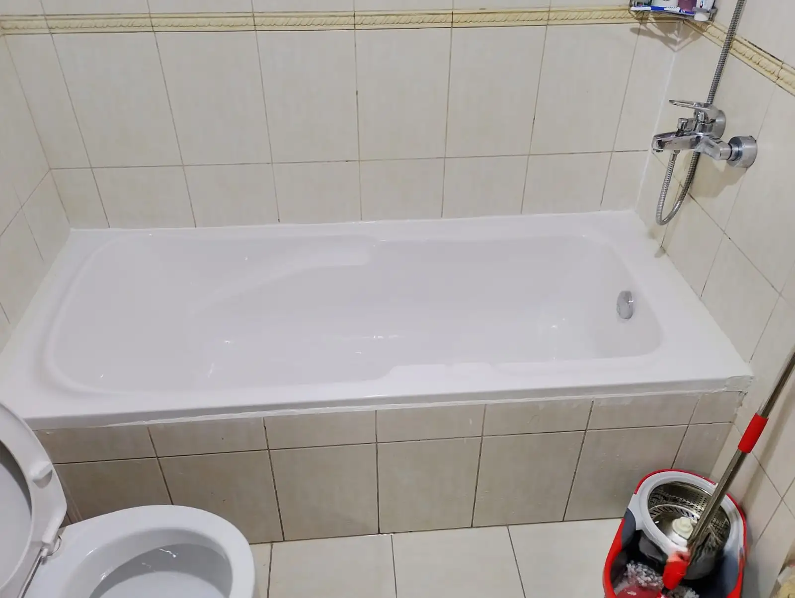 Bathroom plumbing work at a Dubai property