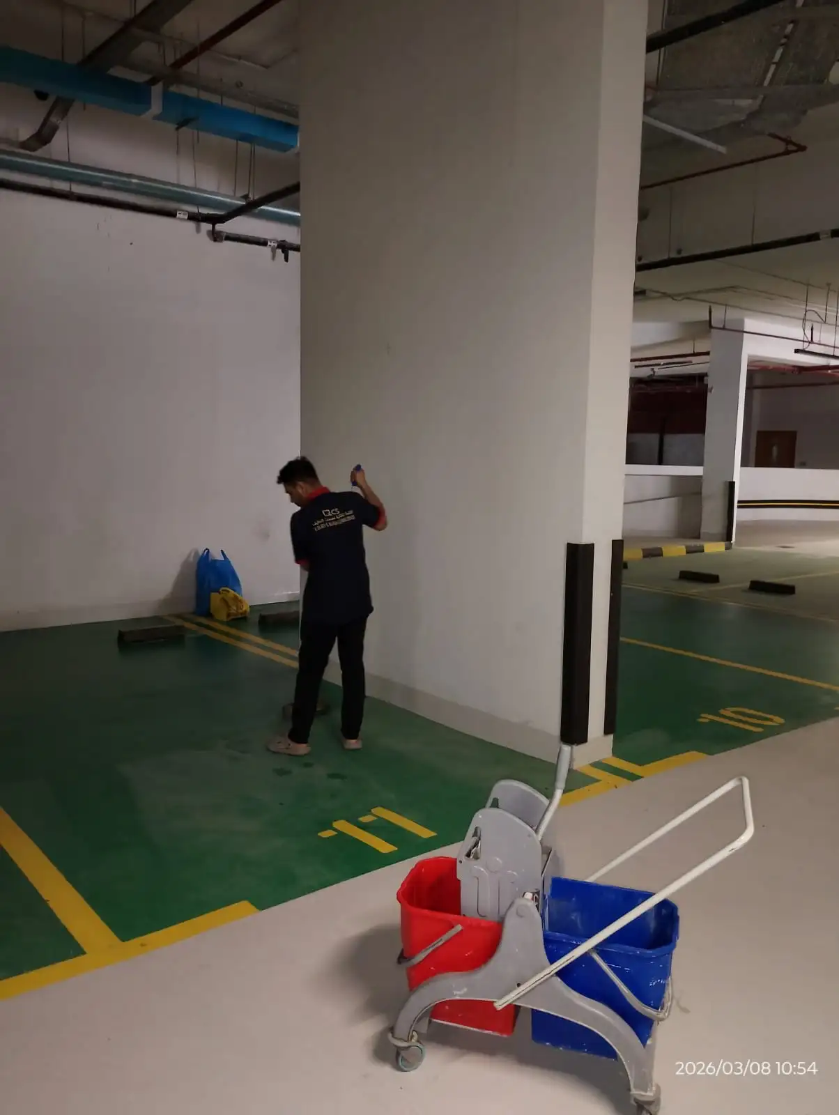 Parking area cleaning work at a Dubai property